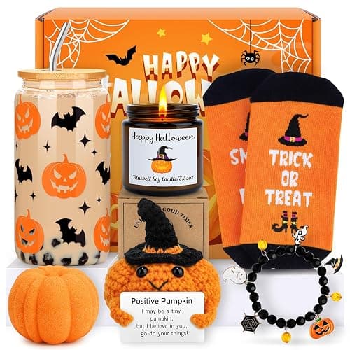 Boo Basket Stuffers for Women Halloween Gifts for Women Adults Teens Girls Kids Spooky Basket Stuffers Ideas for Woman Her Cute Halloween Care Package Gift Box Boo Themed Stuff Items Ghost Basket Kit - Image 1
