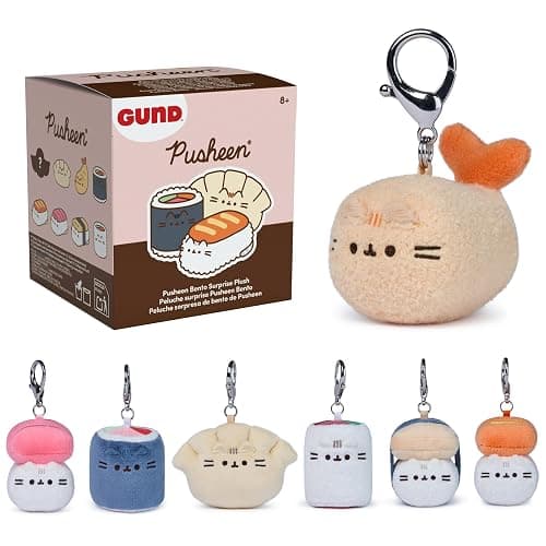 GUND Pusheen Bento 3-Inch Surprise Food-Themed Plush (UNbox 1 of 8 Styles) | Blind Bag Mystery Unboxing Inspires Fun Food Roleplay Adventures; Includes One Random 3.5-Inch Stuffed Keychain Bag Charm - Image 1