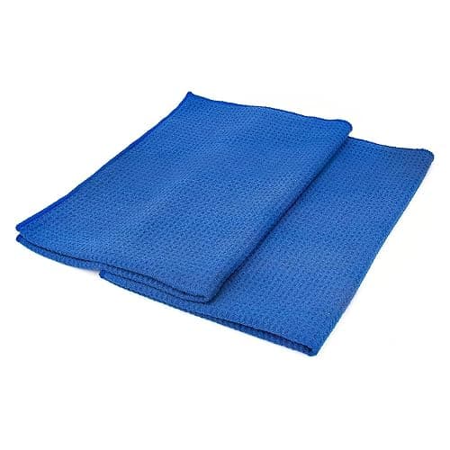 The Rag Company - Standard Waffle Weave Microfiber Towels (2-Pack) Detailing, Window, Glass and Drying, Wax & Polish, Lint-Free, Streak-Free, 370gsm, 16in x 24in, Royal Blue - Image 1