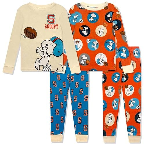 Boys 4 Piece Pajama Set - Cotton Boys PJ Set Long Sleeve Shirt & Pants - Sonic, Mario, Hot Wheels, Pokemon - Image 1
