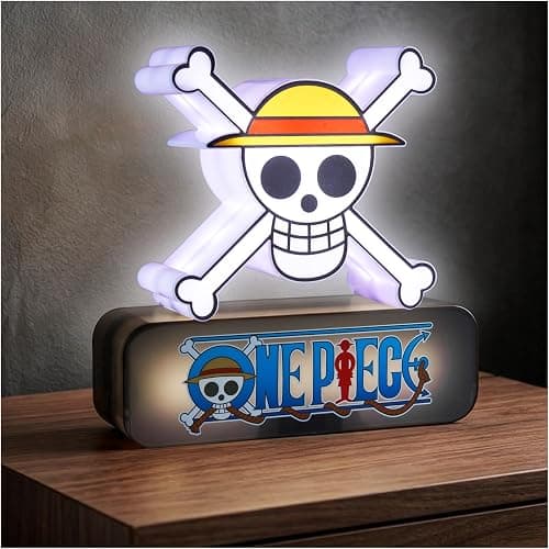 One Piece 3D Night Light, Straw Hat Table Lamp with 3 Brightness Levels, White Coloured & Dual Powered LED Light for Bedroom & Desks, Manga Living Room & Bedroom Decor, Anime Gifts (Multi 3D Skull) - Image 1