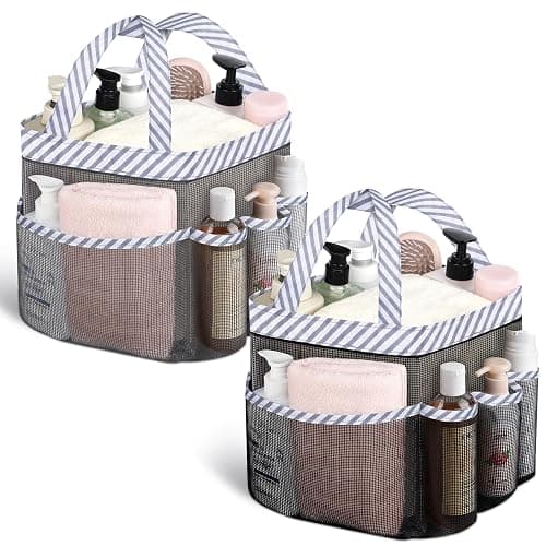 Attmu 2 Pack Mesh Shower Caddy Portable, Quick Dry Hanging Shower Tote Bag for College Dorm Room Essentials, Large Capacity Shower Caddy Dorm for Bathroom Gym Swimming - Image 1