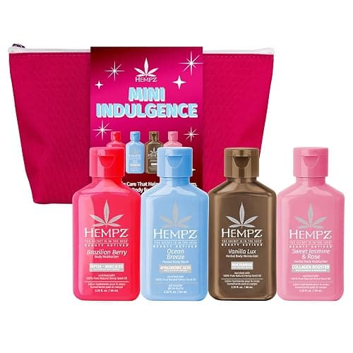 Hempz Mini Indulgence Kit, 4 Pack Travel Size Body Moisturizer, Limited Edition Beauty Actives, 2.25 oz each - Image 1
