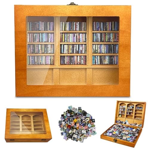 WAIZHIUA Anxiety Bookshelf 300pcs Mini Books Mini Bookshelf Ornament Miniature Decor Shake Away Anxiety Miniature Library for Book Lovers Home Room Office Decor (Brown) - Image 1
