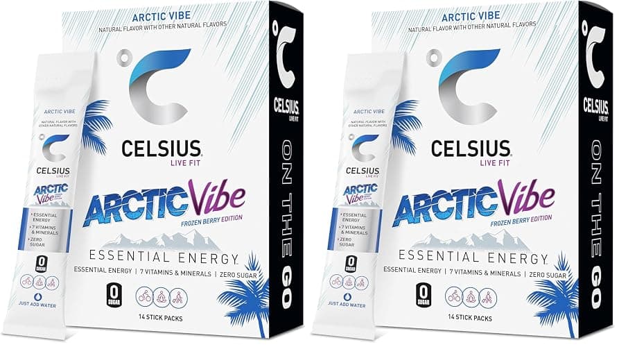 CELSIUS® On-The-Go Powder Sticks Arctic Vibe, Essential Energy 2.5 Oz (14 Sticks per Pack) (Pack of 2) - Image 1
