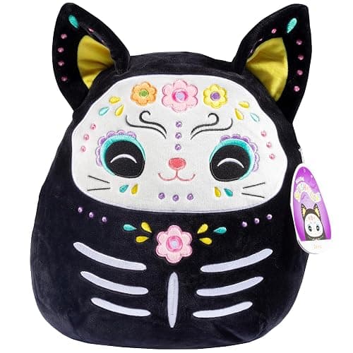 Squishmallows 12-Inch Zelina The Day of The Dead Cat - Soft Plush Black Kitty with Sugar Skull Design - Collectible Stuffed Animal Pillow - Limited Edition 2025 - Gift for Kids, Boys, Girls & Adults - Image 1