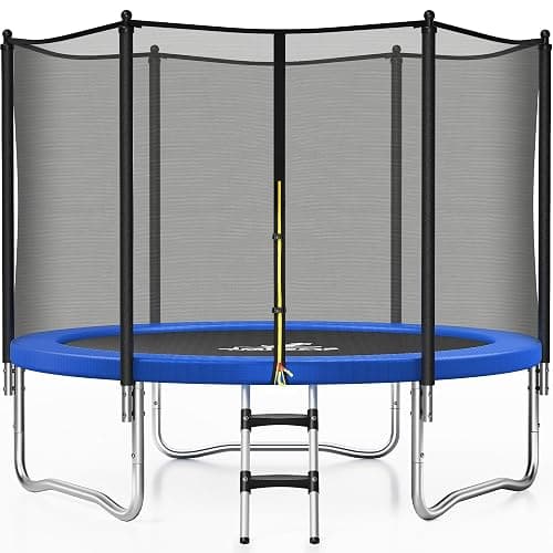 JELENS Trampoline 8FT 10FT 12FT 14FT 15FT, Outdoor Trampolines with Enclosure Net, Recreational Anti-Rust Trampolines for Kids and Adults, ASTM Approved - Image 1