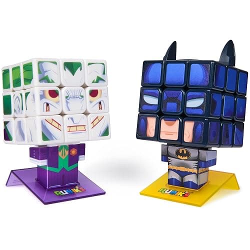 Rubik’s Cube, Batman & Joker Cubers, Amazon Exclusive 2-Pack, DC Comics Collectible Fidget Toy & Desk Decor, Challenging Brain Teaser for Fans of Batman Toys, for Ages 8 & Up - Image 1