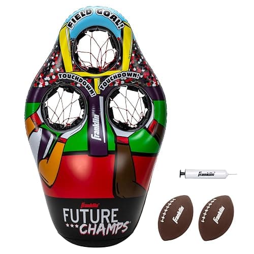Franklin Sports Kids Football Target Toss Game - Inflatable Throwing Target Toy with Soft Mini Footballs - Fun Kids Sports Game - Image 1