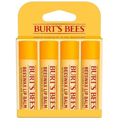 Burt's Bees Lip Balm - Original Beeswax, Lip Moisturizer With Responsibly Sourced Beeswax, Tint-Free, Natural Origin Conditioning Treatment, 4 Tubes, 0.15 oz. - Image 1