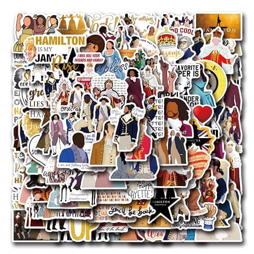 110PCS Hamiltons Merch Stickers, Cute Cartoon Aesthetic Vinyl Musicals Gifts Waterproof Decals for Laptop Bumper Skateboard Water Bottles Phone - Image 1