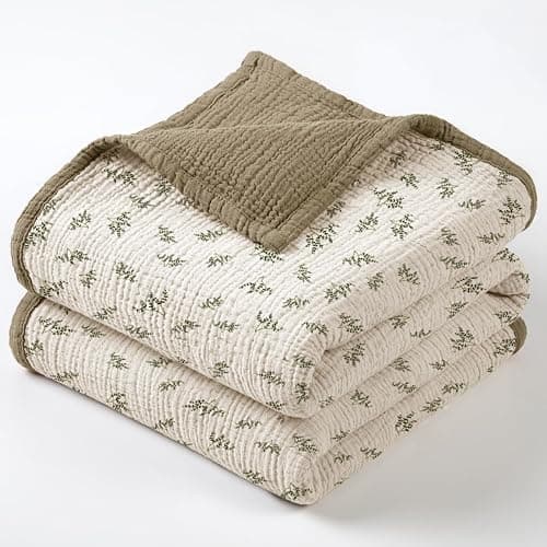 Lulu Moon Muslin Baby Blanket - Cotton Toddler Blankets for Cribs - Quilt Nursery Blanket for Baby Boys and Girls 47"x47"(Autumn Leaf) - Image 1