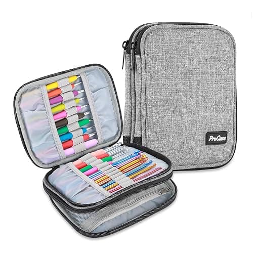 ProCase Crochet Hook Case (up to 6.5 Inches), Travel Organizer Zipper Bag for Various Crochet Hooks, Circular Knitting Needles and Other Accessories (NO Accessories Included) - Image 1