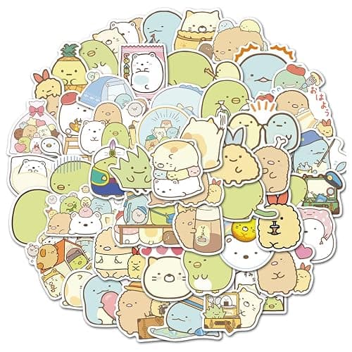 Kawaii Sumikko Sticker 50 Pcs Waterproof, Removable,Lovely,Beautiful,Stylish Teen Stickers, Suitable for Boys and Girls in Water Bottles, laptops, Phones,Guitar, Suitcase Durable Vinyl - Image 1