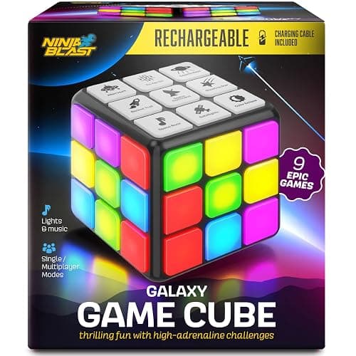 Rechargeable Game Activity Cube - Toys for Boys and Girls - 9 Fun Brain & Memory Games - Birthday Gifts for Age 6, 7, 8, 9, 10, 11, 12 Year Old Kids Teens - Best Boy Toy Gift Ideas - Image 1
