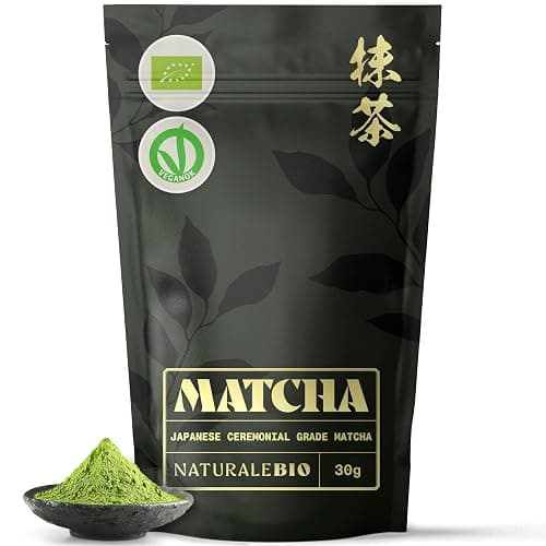 NaturaleBio Organic Ceremonial Grade Matcha Powder, 30g. From Uji, Kyoto for Traditional Japanese Tea Ceremony. Green Tea Free of Added Sugars and Preservatives - Image 1