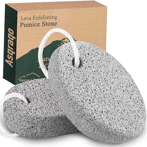 2PCS Natural Pumice Stone, Asqraqo Lava Pedicure Tools Hard Skin Callus Remover for Feet and Hands - Foot File Exfoliation to Remove Dead Skin, and Callusess - Image 1