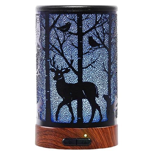 EQUSUPRO Essential Oil Diffuser 150ml Metal Aromatherapy Oil Diffuser Ultrasonic Cool Mist Diffuser with Auto Shut-Off Protection,7 Colors Changed LED for Home Office SPA Yoga (Deer) - Image 1