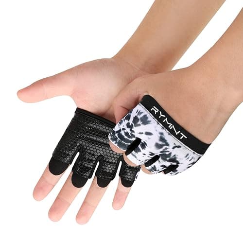 RYMNT Minimal Workout Gloves,Short Micro Weight Lifting Gloves Grip Pads with Full Palm Protection & Extra Grip for Men Women Weightlifting,Gym,Cross Training,Powerlifting,WODs. - Image 1
