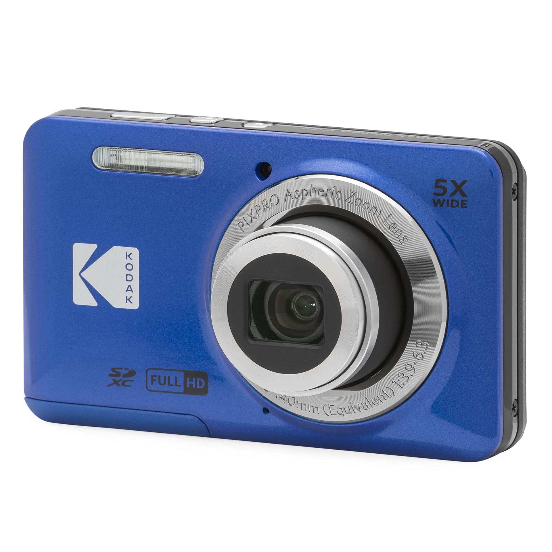 KODAK PIXPRO FZ55-BL 16MP Digital Camera 5X Optical Zoom 28mm Wide Angle 1080P Full HD Video 2.7" LCD Vlogging Camera (Blue) - Image 1