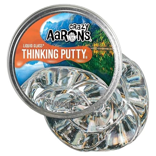 Crazy Aaron's Thinking Putty - Liquid Glass - See-Through Putty for Kids and Adults in a 4" Tin - Creative and Endless Fun, Stress Relief Therapy Toys, Never Dries Out - Made in USA - Image 1