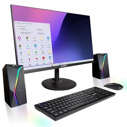 BlairTech All-in-One Desktop PC with 24" Monitor | Intel Core i5 | 8 GB RAM, 128GB SSD – Powered by Google ChromeOS Flex (Renewed), RGB Speakers, Wireless Keyboard & Mouse, WiFi & Bluetooth (Renewed) - Image 1