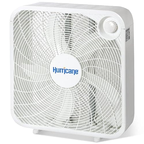 Hurricane Classic Floor Mount Box Fan w/ 3 Quiet Speeds, White, 20" - Corded Portable Electric Air Cooling Unit w/ Powerful 2400 CFM Airflow for Home, Garage, Office, Bedroom & Basement - Image 1