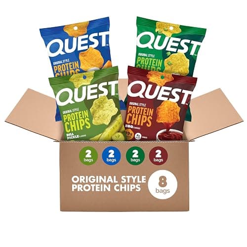 Quest Nutrition Protein Chips Variety Pack, Dill Pickle, BBQ, Cheddar & Sour Cream, Sour Cream & Onion, High Protein, Low Carb, Gluten Free 1.1 oz (Pack of 8) - Image 1