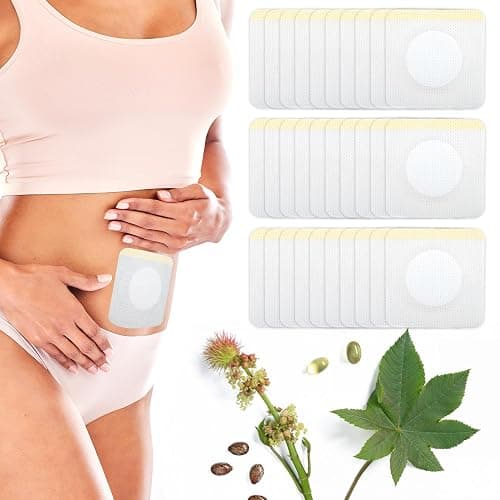 30Pcs Disposable Castor Oil Pack Wrap Patches Belly Button, Highly Absorbent Self-Adhesive Organic Cotton Castor Oil Packs Wrap, Easy to Use, Anti-Seepage(Oil Not Included) - Image 1