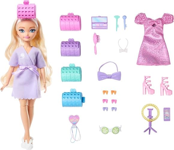 Barbie Dream GET Ready Malibu” Fashion Doll with Stylized Hair, Including Surprise Hair Accessories & 15+ Looks - Image 1