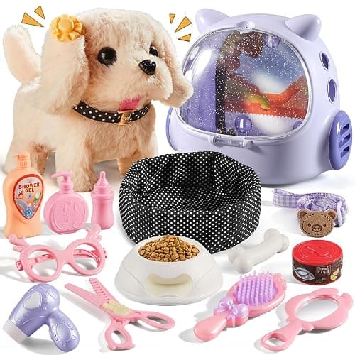 Vanvimen 16 Pcs Robot Dog Toys for Girls, Toys for 3 4 5 6 7 8 Year Old Girls Kids Boys, Realistic Robot Puppy Toddlers Girl Toy for 5-7 6-8, Ideas Birthday Gifts for Girl 3 4 5 6 Year Old - Image 1