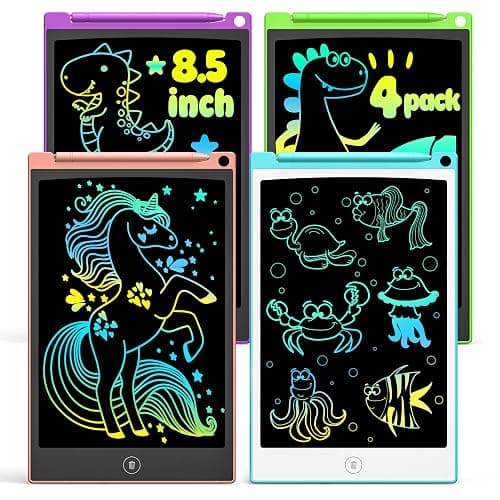 TECJOE LCD Writing Tablet Set, 8.5 Inch Colorful Doodle Board Drawing Tablet for Kids, Kids Travel Games Activity Learning Toys Birthday Gifts for 3-6 Year Old Boys Girls Toddlers Preschooler - Image 1