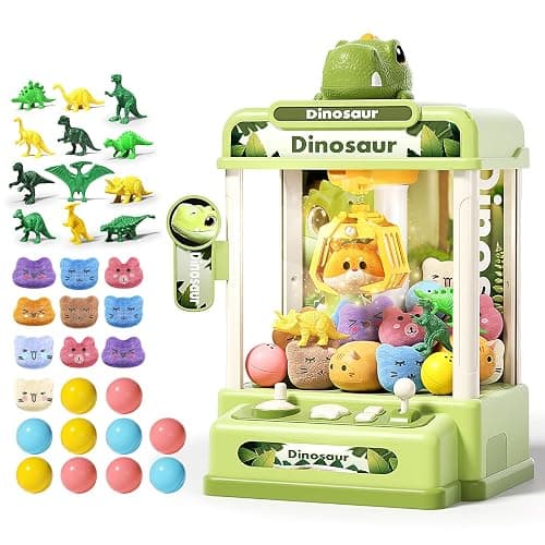 STACTCUTE 32PCS Dinosaur Claw Machine for Kids, Mini Vending Machine with with Music,Electronic Arcade Game Prize Dispenser for Boys Girls and Boys Birthday Toys Gifts Age 3 4 5 6 7 8 Years(Small) - Image 1