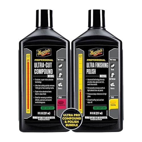 Meguiar's Mirror Glaze Bundle - Compound and Polish Kit for Scratch-Free Exterior Gloss, Featuring M105 Ultra-Cut Compound and M205 Ultra-Finishing Polish - Image 1