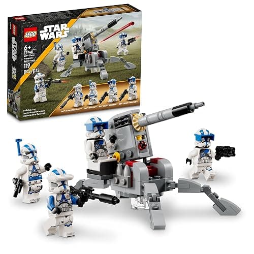LEGO Star Wars 501st Clone Troopers Battle Pack Toy Set, Buildable AV-7 Anti Vehicle Cannon, with 4 Clone Trooper Minifigures, Portable Travel Toy, Great Birthday Gift for Kids Ages 6 and Up, 75345 - Image 1