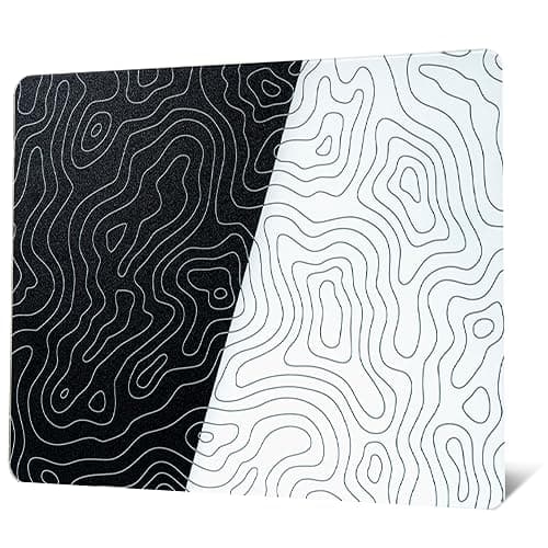 XVX Glass Mousepad for Gaming, Topographic Hard Gaming Mouse pad, Professional Large Mouse Mat 410mm*310mm, Special Glass Surface with Improved Precision and Speed - Image 1