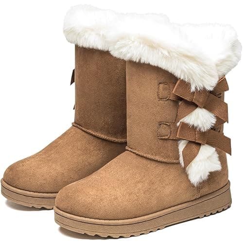 Uoidru Women's Snow Boots Anti-Slip Mid-calf Winter Boots for Womens Faux Fur Lined Winter Suede Snow Boots Womens Comfortable Fashion Boots - Image 1