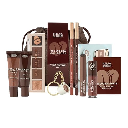 MUA Makeup Academy Mocha Muse Collection, 10-Piece Make Up and Accessory Gift Set - Vegan & Cruelty Free (Pack of 1) - Image 1