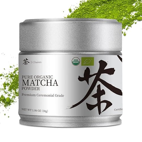 Chaism Ceremonial Grade Matcha Green Tea Powder - Premium First Harvest USDA Organic Gluten-Free Vegan, 100% Pure Unsweetened No Additives, 1.06oz Tin - Image 1