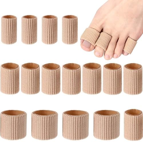Blulu 16 Pcs Toe Cushion Tube Sleeves Soft Gel Corn Pad Protectors for Cushions Corns, Blisters, Calluses, Toes and Fingers - Image 1