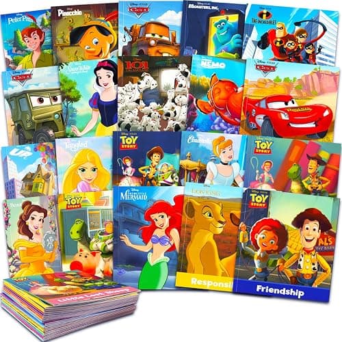 Disney Story Books Collection Set for Toddlers, Kids 3-5 - Bundle of 20 Disney and Pixar Books for Boys, Girls Featuring Cars, Toy Story, Princess, More | Bulk Disney Board Books for Kids - Image 1
