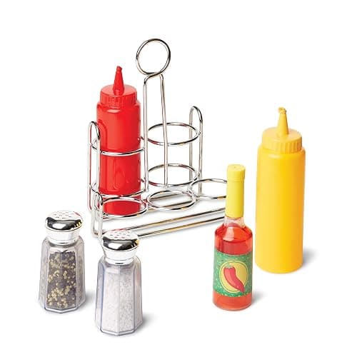Melissa & Doug 6-Piece Condiments, Play Food Set with Kids Play Kitchen Accessories, Preschool Learning Toys for Girls & Boys 3+ - Image 1