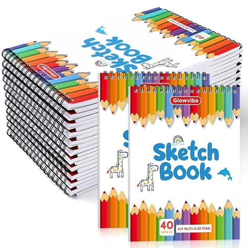 6" x 9" Sketch Book, 24-Pack 40 Sheets Drawing Paper Pad for Kids Coloring, Writing or Painting, Kid Drawing Pad & Art Supplies, Sketch pad Kids Ages 3+ (6" x 9"(Pack of 24)) - Image 1