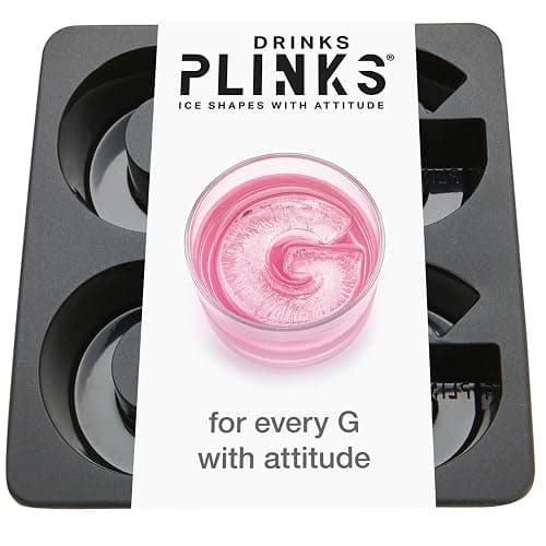 DrinksPlinks Letter G Ice Cube Tray - Large Silicone Ice Cube Trays - Personalized G Monogram Gifts & Initial Drinks. Customized Gifts & Fancy Cocktail Accessories. Fun Cocktail & Gin Ice Molds. - Image 1