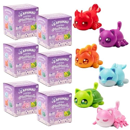 Aphmau MeeMeow Mystery Figures 6 Pack – Series 4; YouTube Gaming Channel, Blind Box, 6 of 8 Possible Under The Sea MeeMeows, Official Merch - Image 1