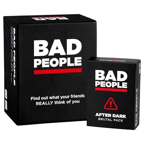 BAD PEOPLE Party Game + After Dark Expansion Set - Hilarious Adult Card Game for White Elephant Parties, Stocking Stuffers and Board Games Night with Friends - Image 1