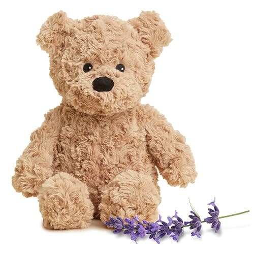 warmies Microwavable & Weighted Stuffed Animals, Brown Curly Bear - Heated Stuffed Animal Plushie for Warmth & Comfort - Cute Soft Plush Toys for Adults & Children (Boys, Girls, Babies & Toddlers) - Image 1