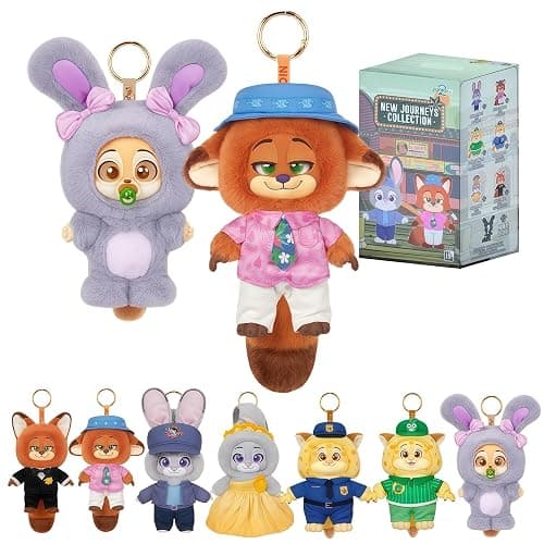 MINISO Disney Zootopia Soft New City Tour Series Vinyl Plush Toy Blind Box Cute Mystery Animal Figurines, Collectible Surprise Gift Figure Model Random Design for Home Decor Birthday Gifts, Single Box - Image 1