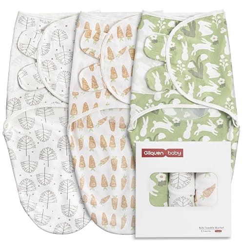 GLLQUEN BABY Swaddles Pucksack Baby 0-3 Monate,100% Bio-Baumwolle Baby Schlafsäcke für Neugeborene,Oeko-tex100 Schlafsack für Kleinkinder,Unisex 3er Pack Wickel - Image 1
