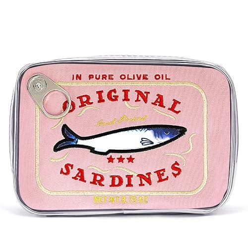 Cessfle Canned Sardines Makeup Bag, Funny Sardine Tin Fish Cosmetic Bag, Creative Cute Makeup Bag Kawaii Pencil Case Pouch, Coquette Make up Pouch for Women - Image 1
